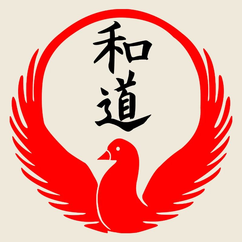 Wado-Ryu Taube Emblem mit schwarzen Kanji