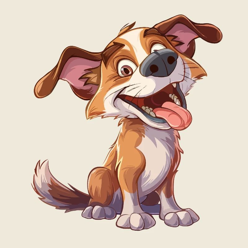 Fröhlicher Cartoon Hund