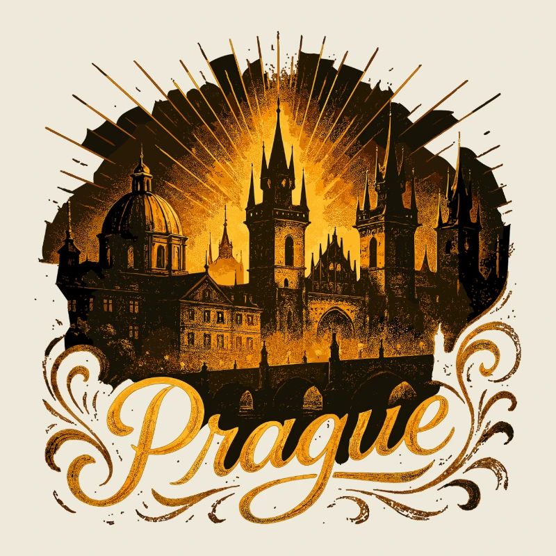 Prague Capitale République tchèque Cadeau d’or