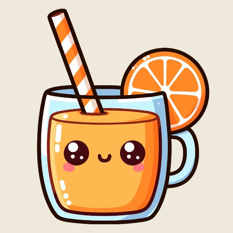 Kawaii Zitrussaft Becher Design