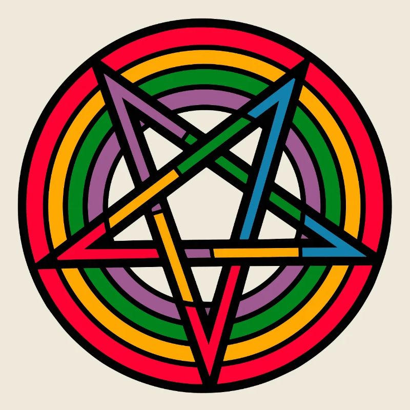Pentagramme arc-en-ciel