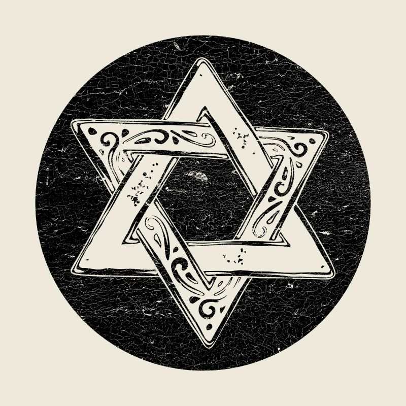 Davidstern mit schwarzem Kreis