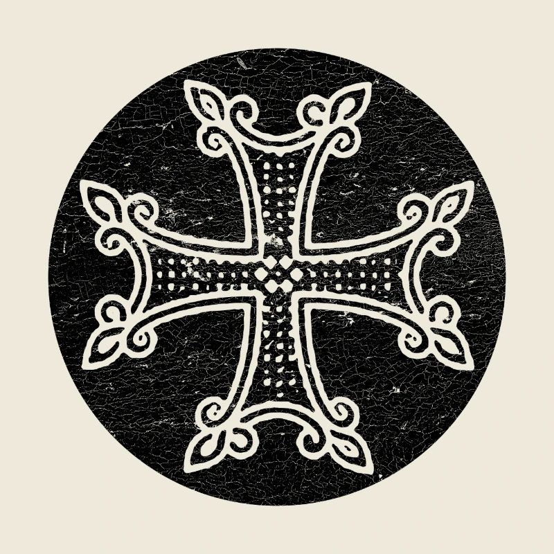 Croix arménienne dans un cercle noir