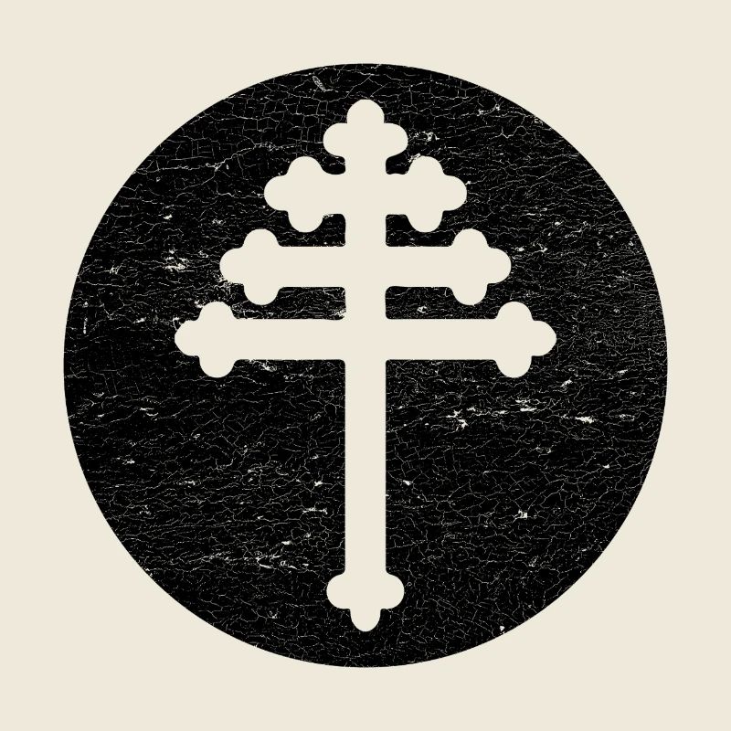 Croix maronite dans cercle noir