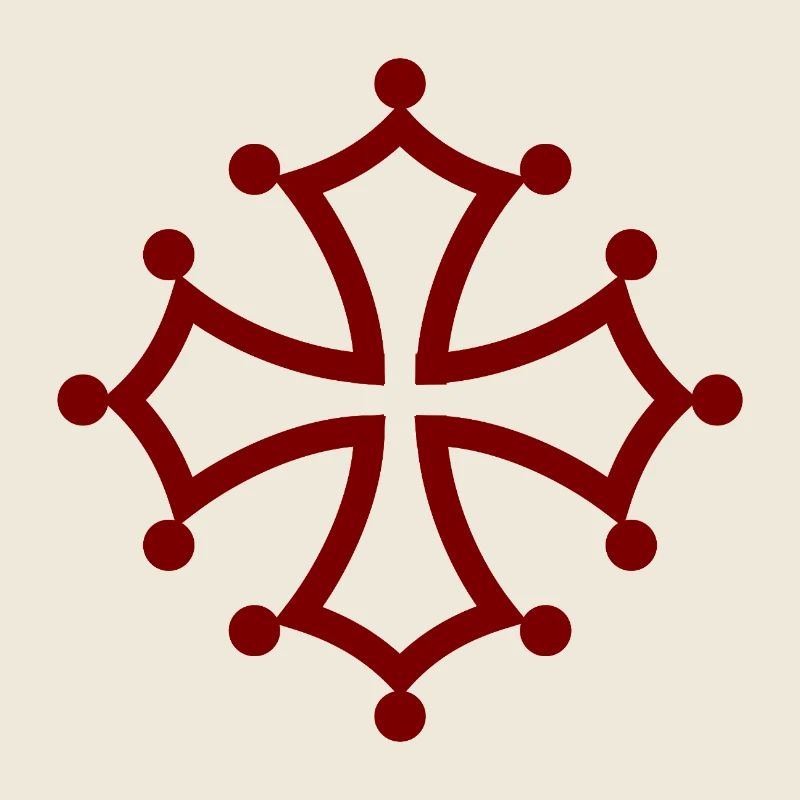 Croix cathare rouge, symbole résistance occitane