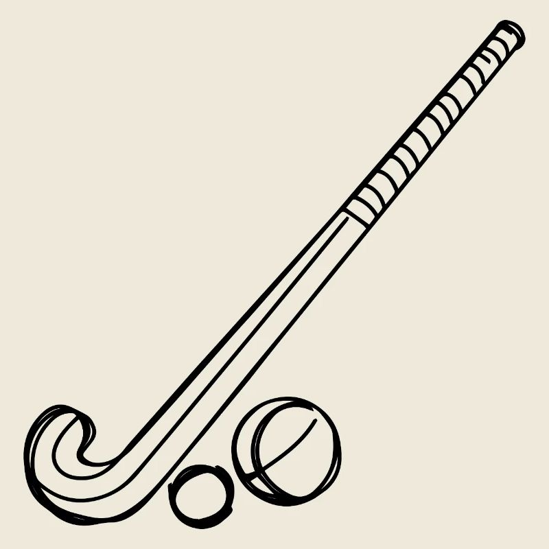 Feldhockeyschläger und Ball