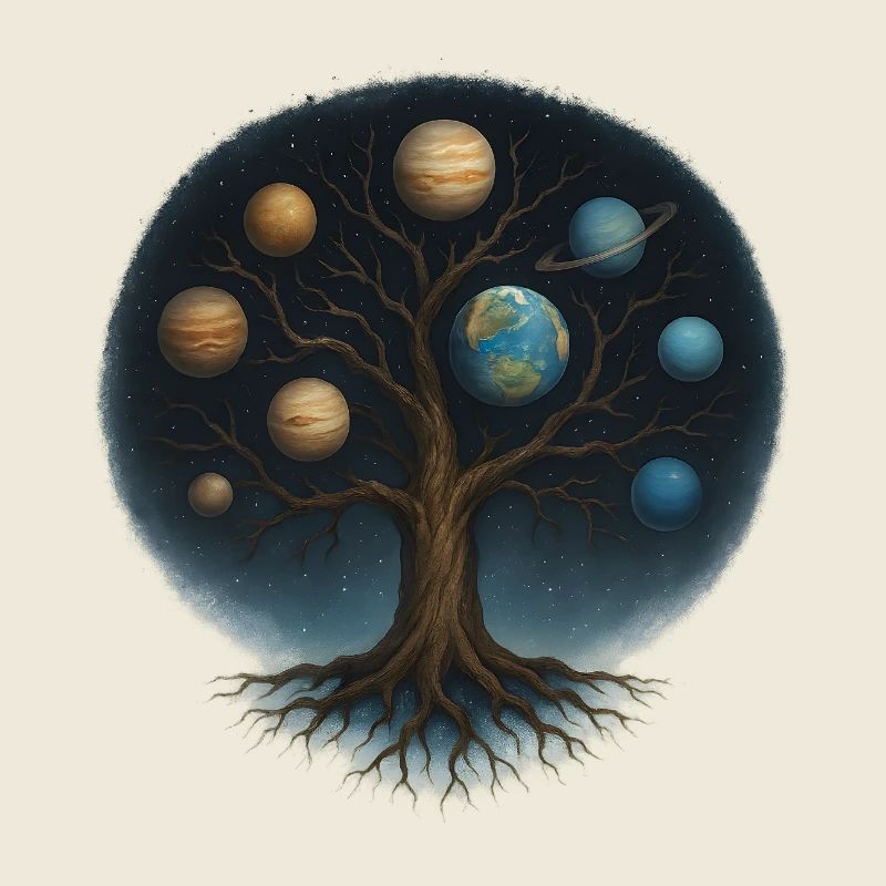 Cosmic Baum mit Planetenwelt