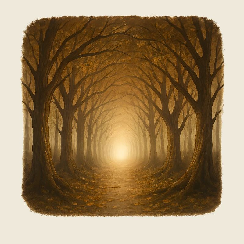 Mystical Autumn Forest Sunlight