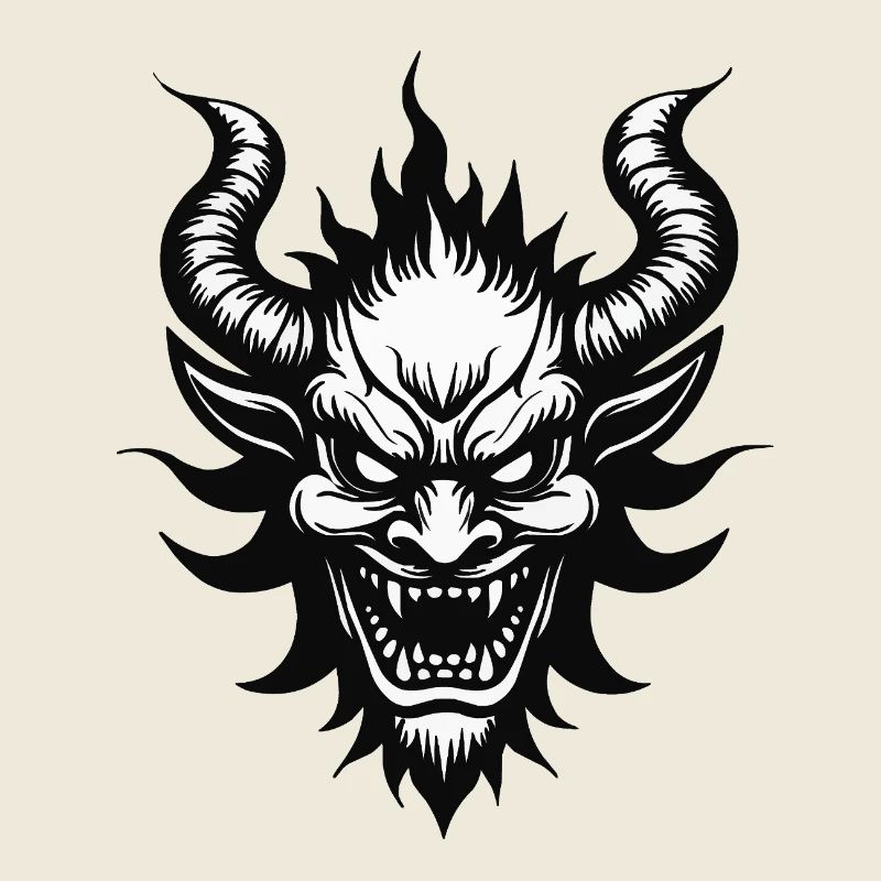 Devil Hannya – Dämonen Maske im japanischen Stil