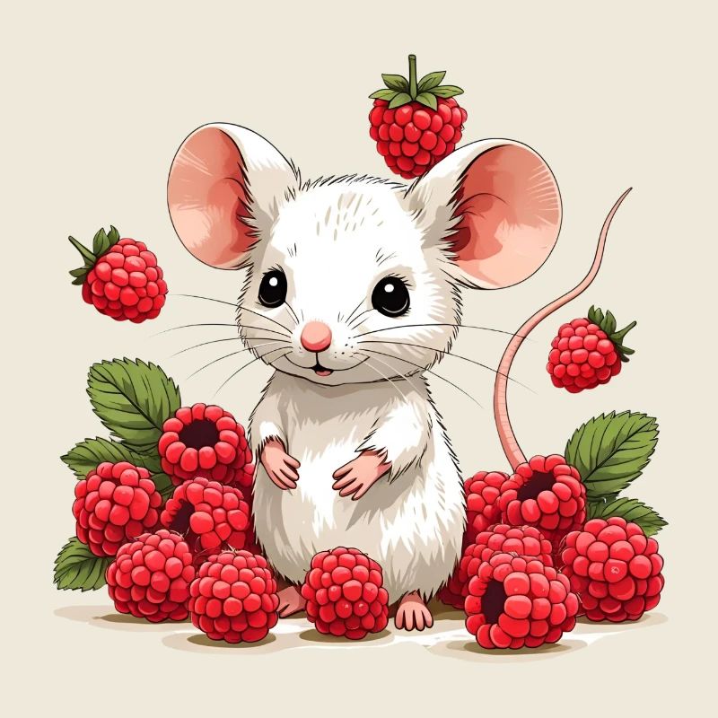 Niedliche Beerenmäuschen Illustration