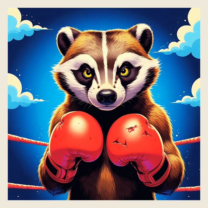 Illustration de raton laveur de boxe