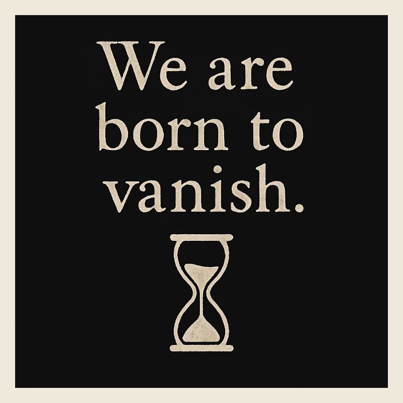 Vergänglichkeit Spruch mit Sanduhrdesign