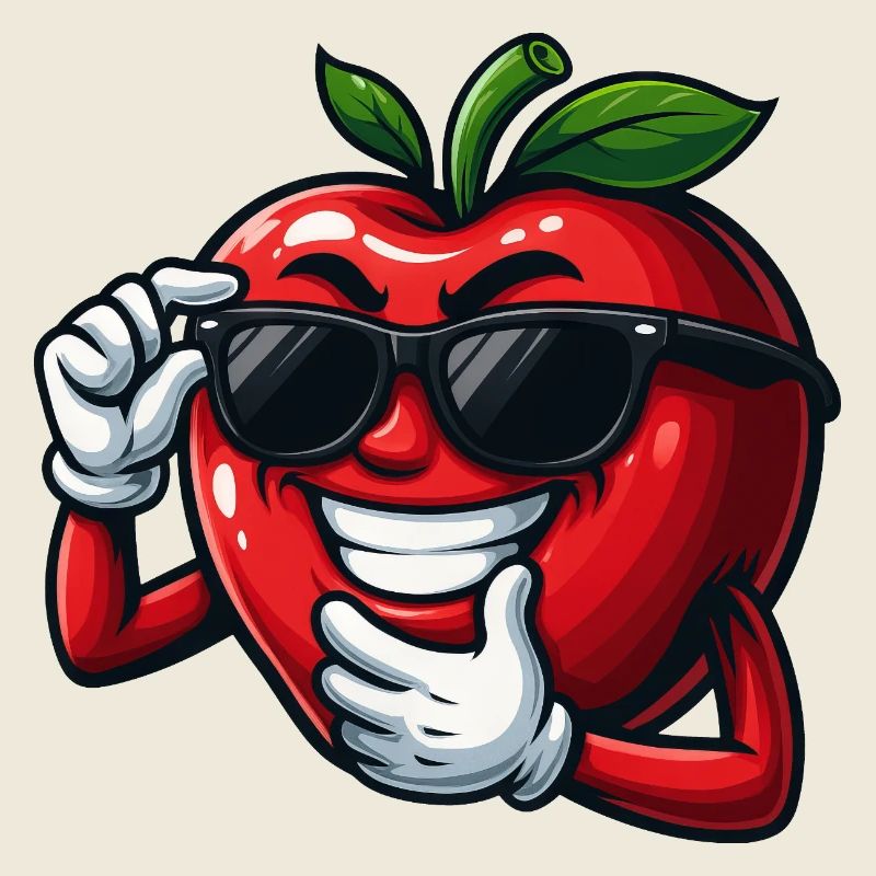 Tomate de dessin animé cool avec des lunettes de soleil plaisir végétal