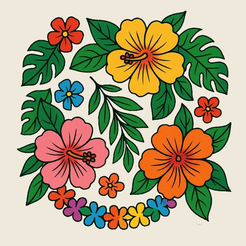 Tropisches Hibiskus-Blumenmuster