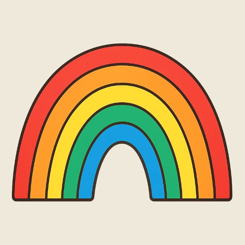 Illustration arc-en-ciel vif aux couleurs rétro