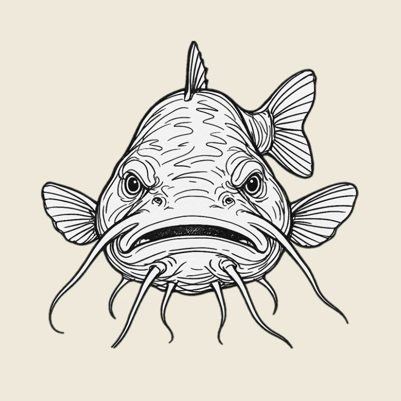 Lugubre poisson-chat expression de poisson Brombachsee