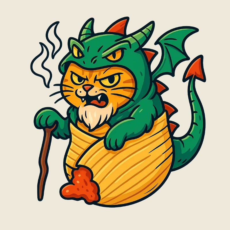 Drachenkatze im Fantasy-Design
