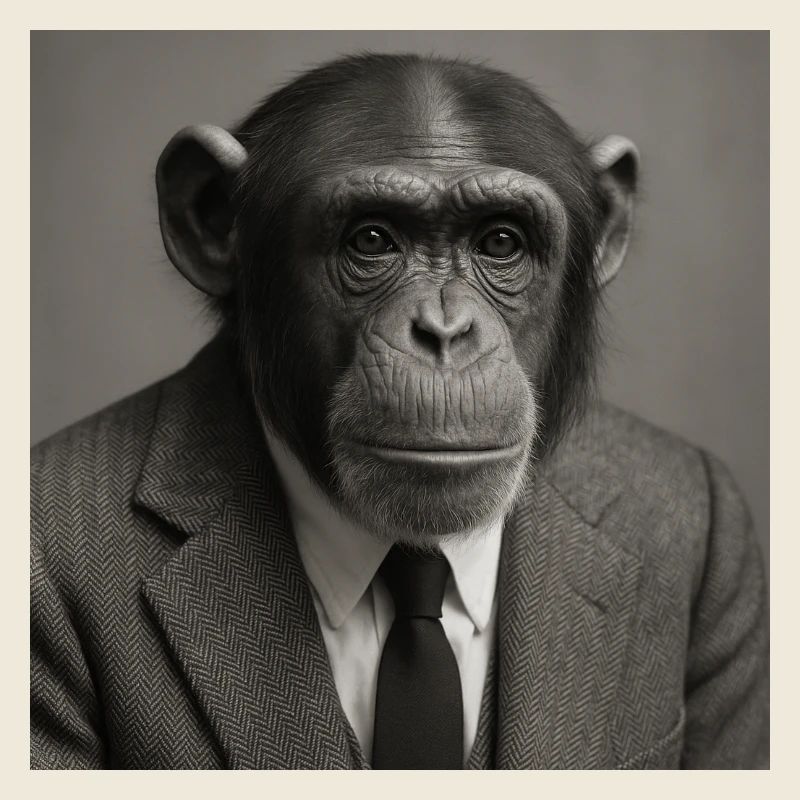 Singe élégant en costume