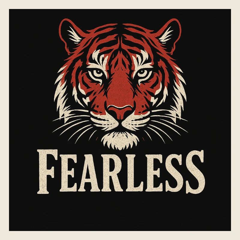 Tigre effronté avec texte intrépide