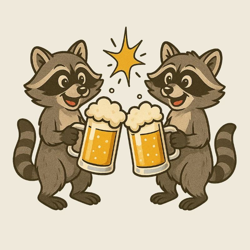 Racoon Trinkfreude Motiv