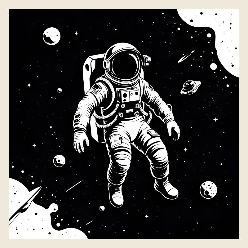 Space astronaut in the moon sky