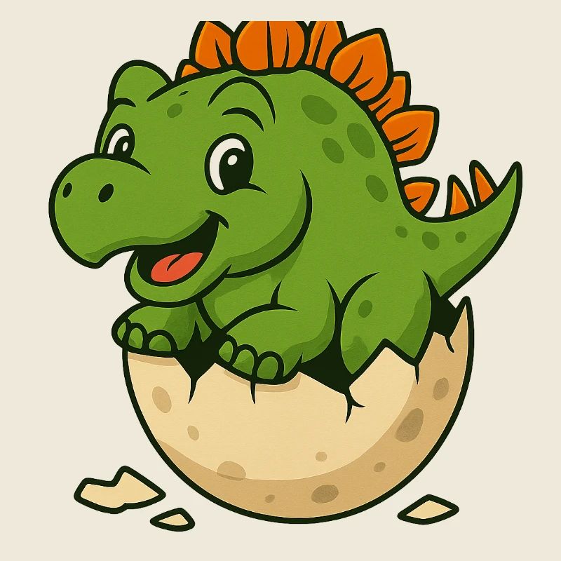 Cute dinosaur offspring on egg