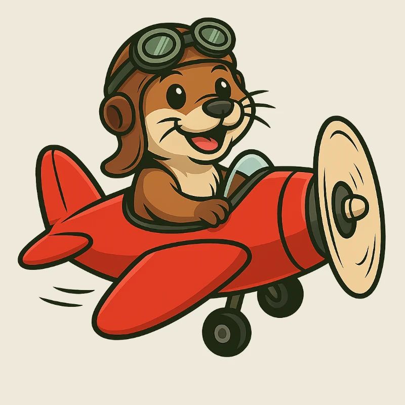 Abenteuerlicher Otter im Flugzeug