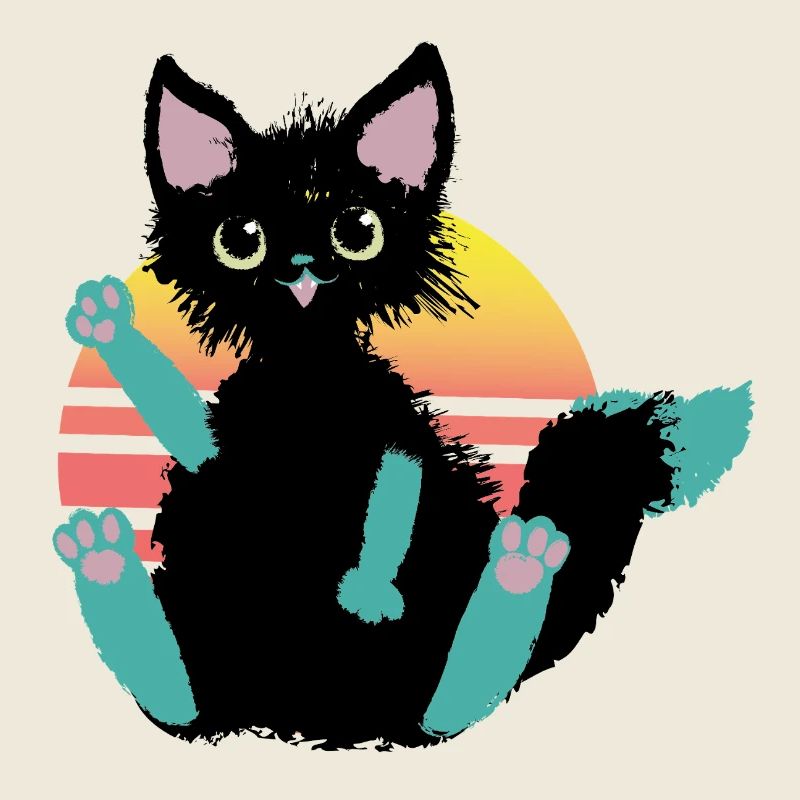 doodle chat blob, dit Salut