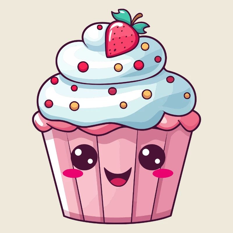 Entzückende Erdbeerstreusel Cupcake