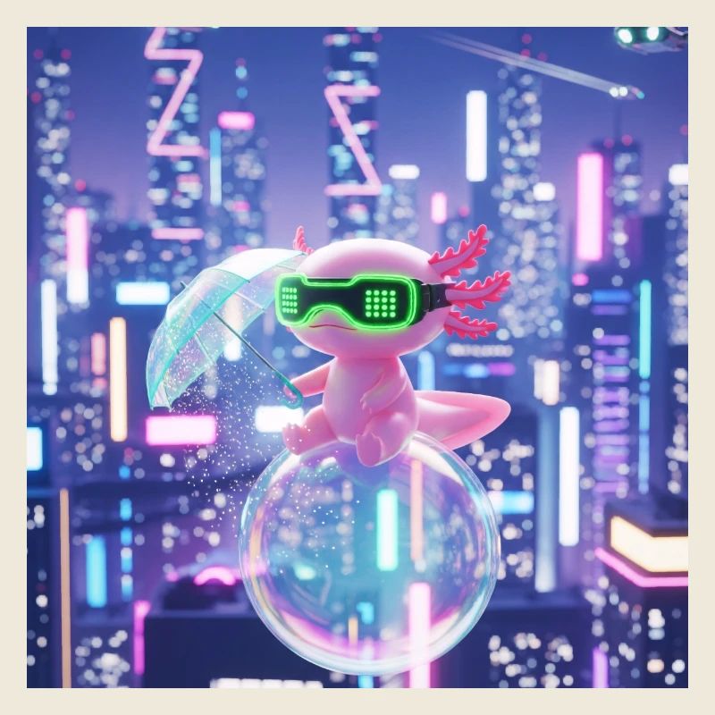 Futuristic Neon Dragon with VR Gear