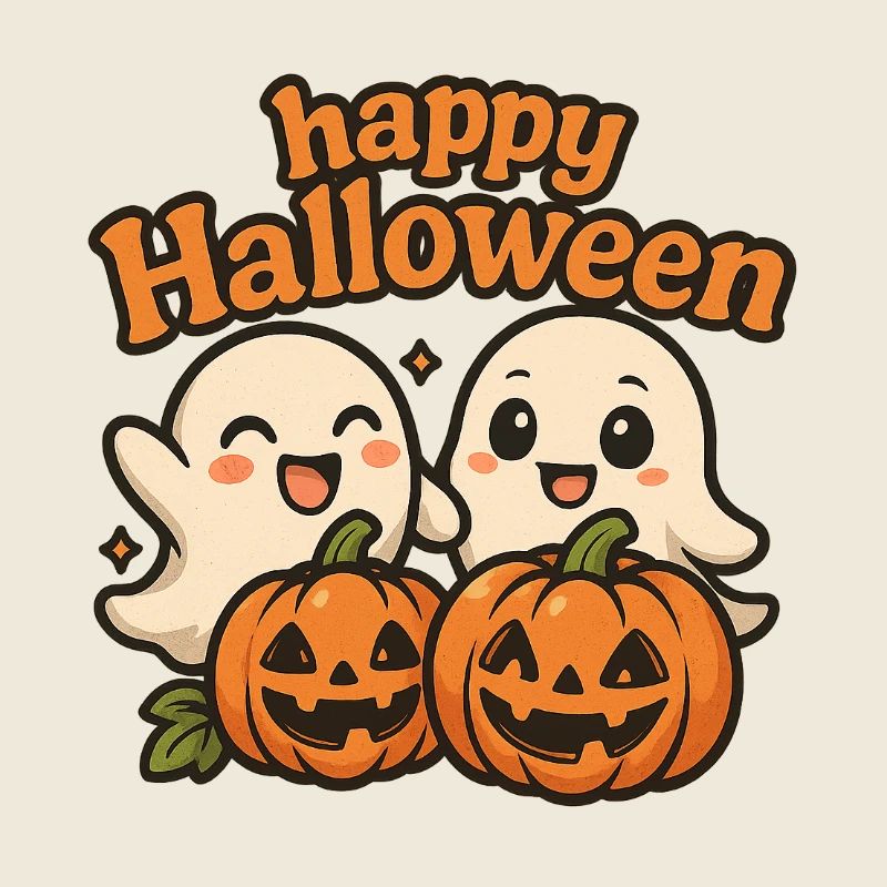 Fantômes mignons Halloween Design