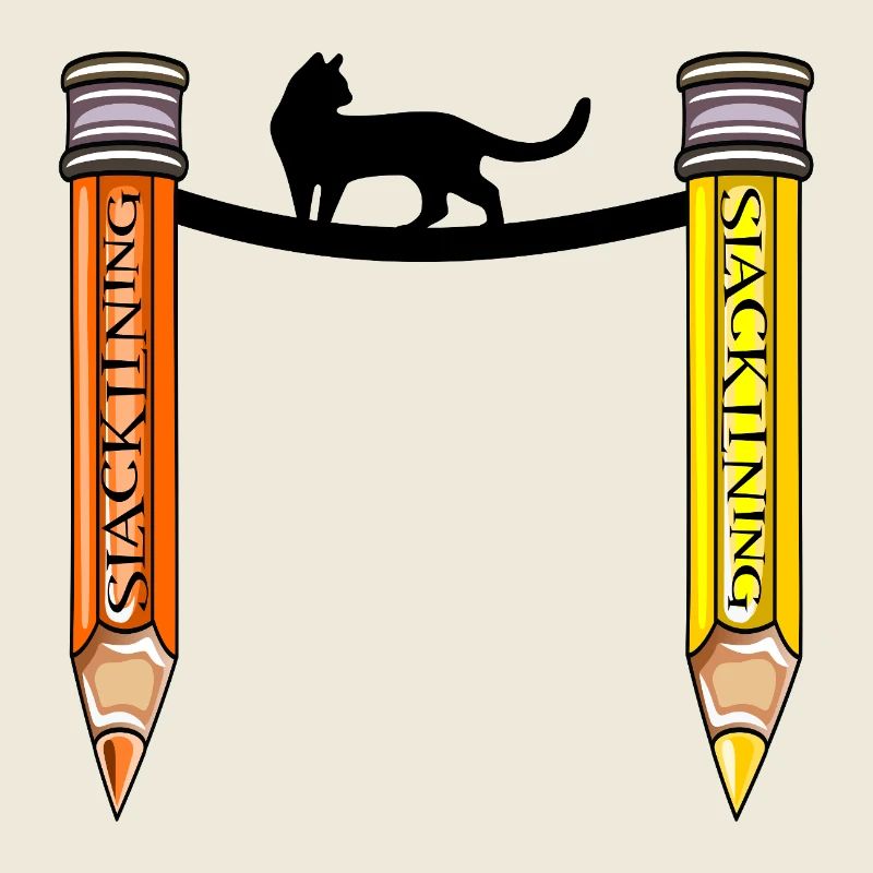BALANCING SLACKLINING CAT