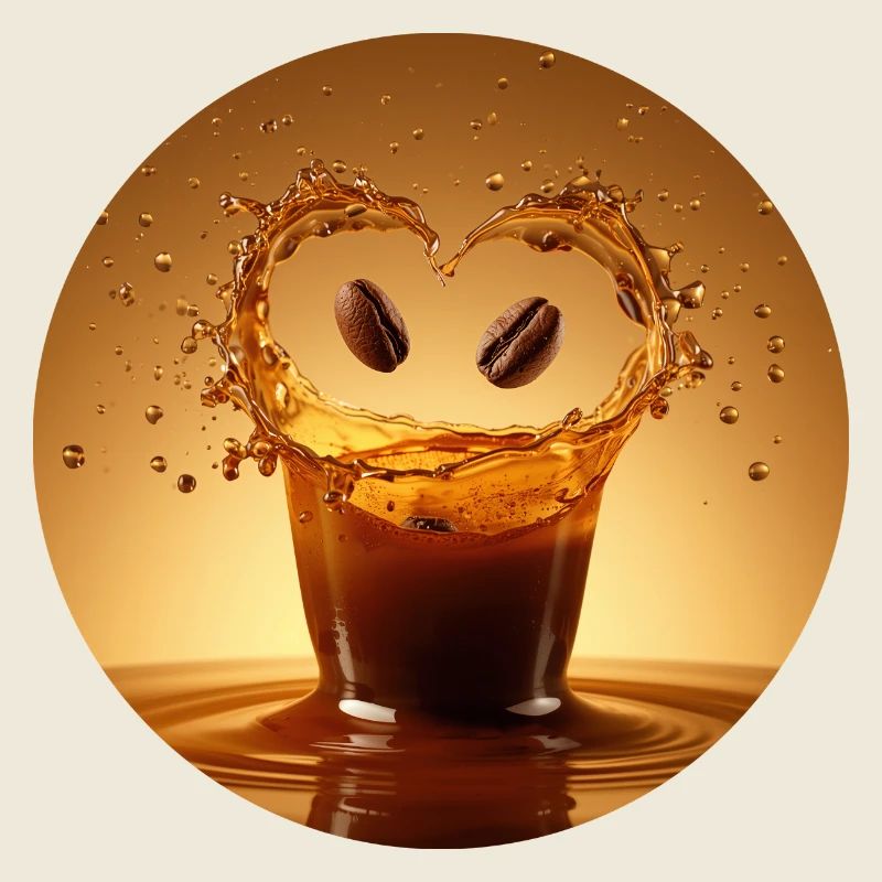 Joie du café dans les éclaboussures d’eau