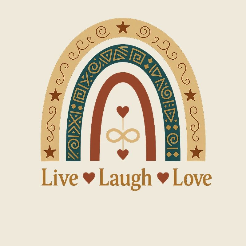 Live Laugh Love Boho Regenbogen