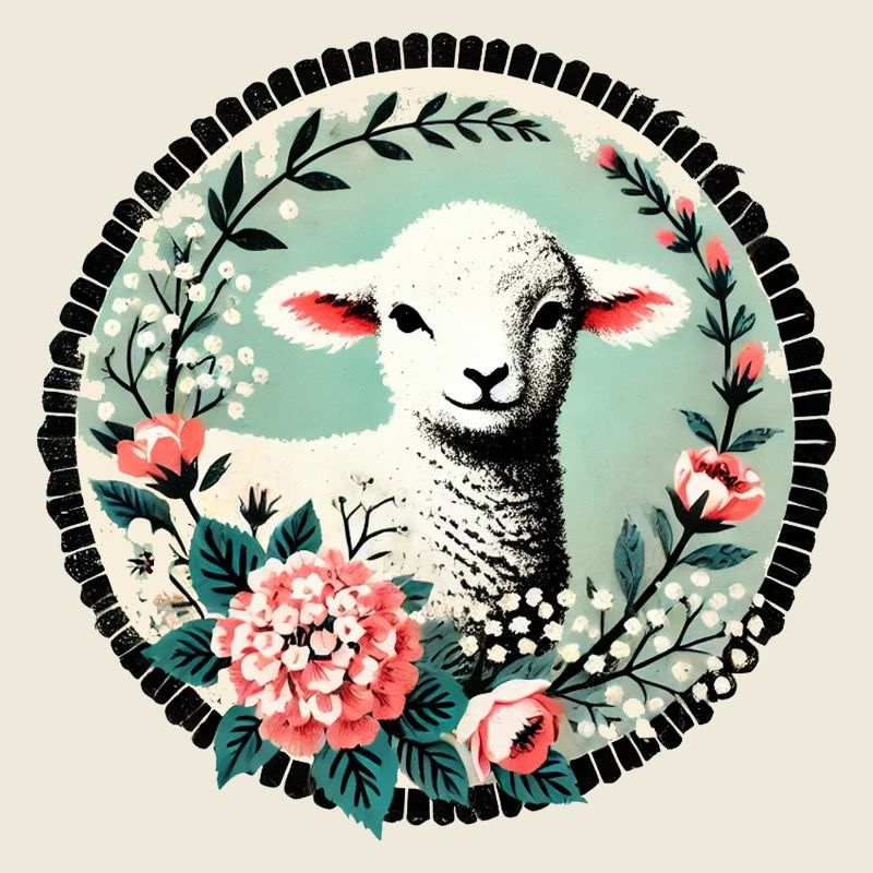 Wunderliches Lamm-Blumenporträt