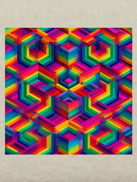 Bunte Geometrische 3D-Illusion