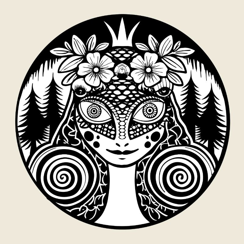 Mystischer Wald Mandala Illustration