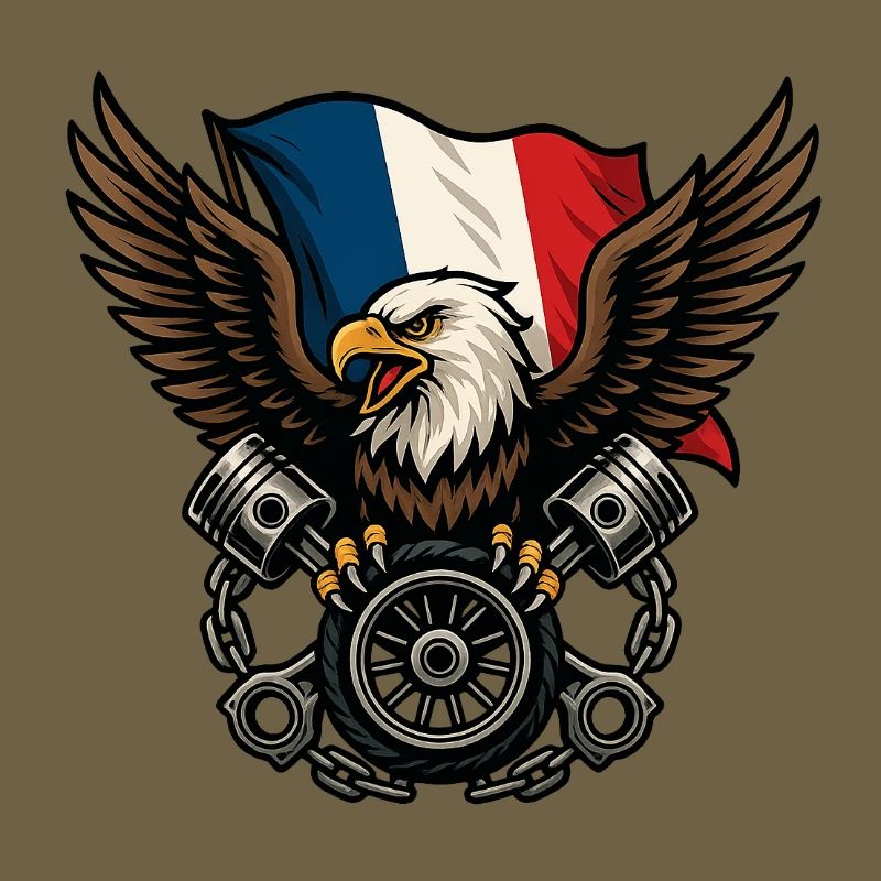 French Eagle with Flag