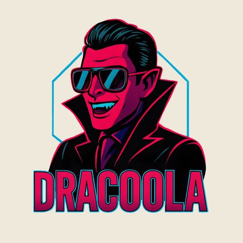 Dracula Dracoola Neon Illustration Rétro