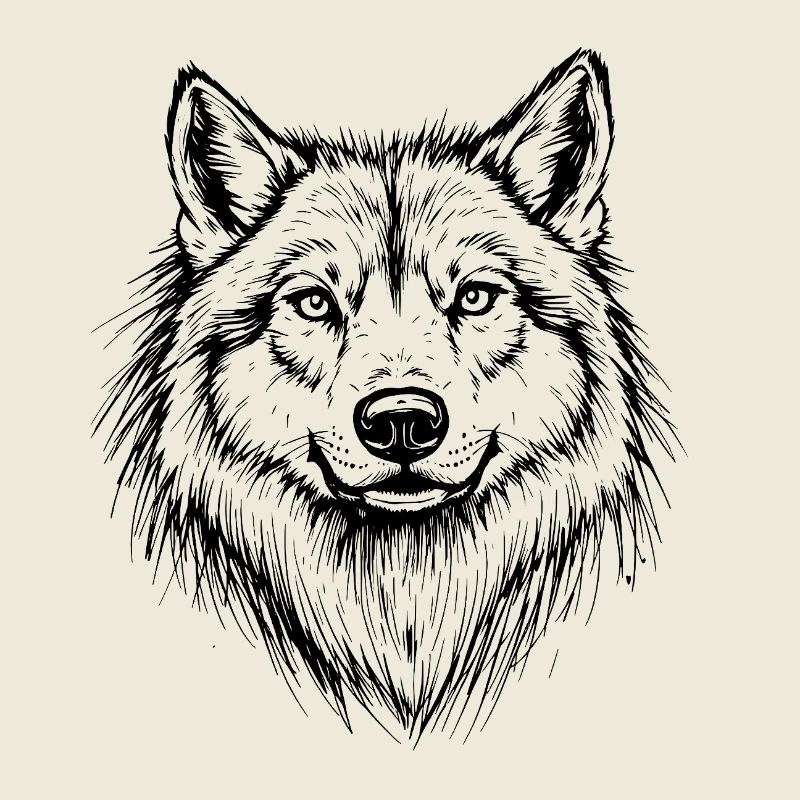 Wolf Head Line Style