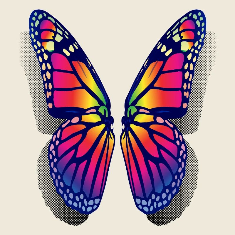 Ailes de papillon arc-en-ciel