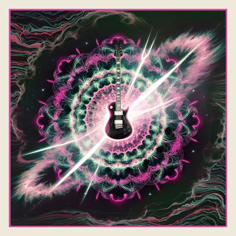 Neon Cosmic Guitar Explosion