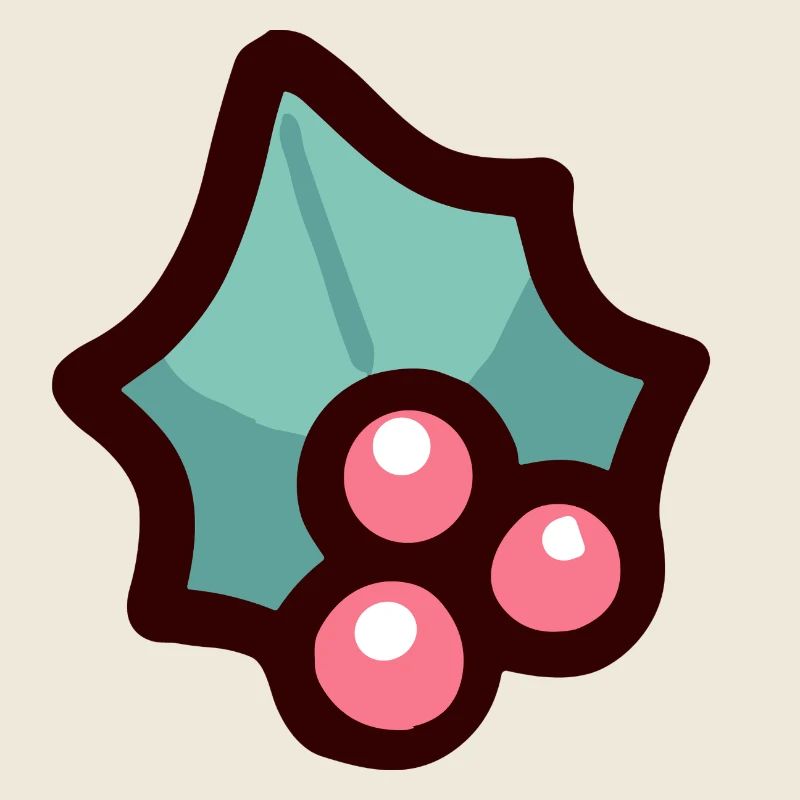 Festive Holly Berry Design for Apparel