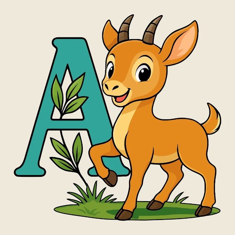 Antilope Enfantine avec sa lettre A
