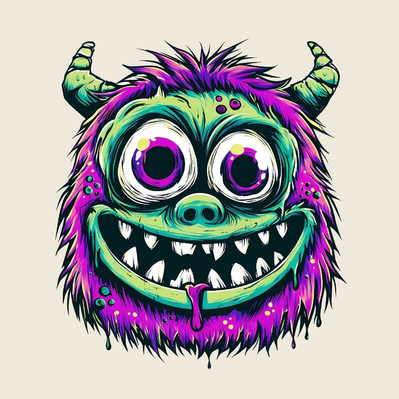 Monstre psychédélique coloré
