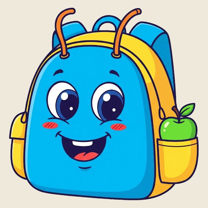 Fröhlicher Rucksack mit Apfelmotiv