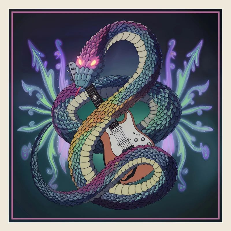 Mythische Schlange Gitarre Illustration