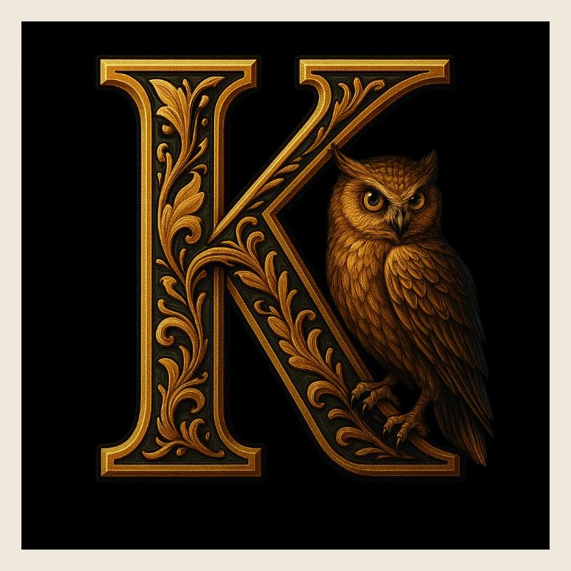 K – Magisches Ornament mit Eule