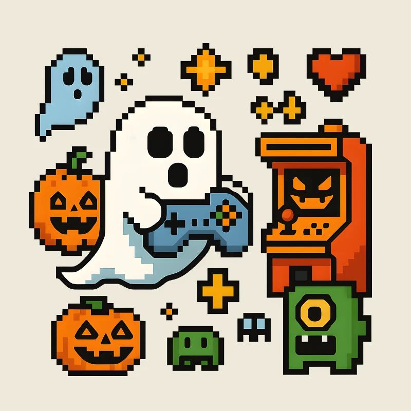 Pixel Ghost Gaming Retro Design