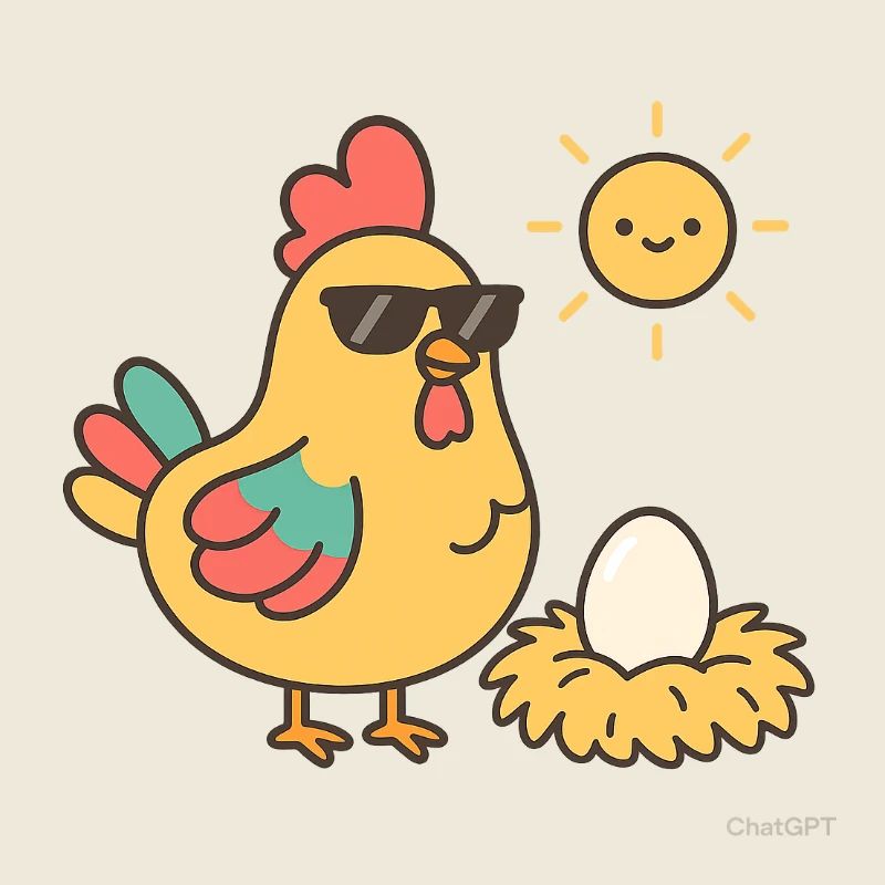 Huhn hat ein Ei gelegt